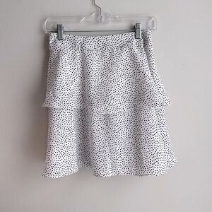 Kilibbi Size M/L White Black Polka Dot Flouncy Skirt Elastic Back
